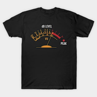 Volume VU Meter Vintage Audio Engineer Recording Studio T-Shirt